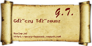 Géczy Tézeusz névjegykártya